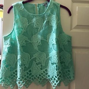 Mint green sleeveless top